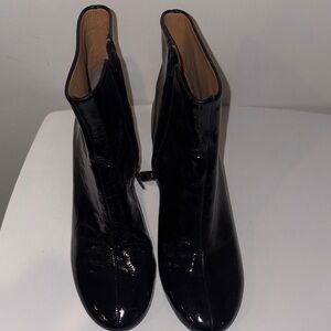 Tory Burch Shiny Black Ankle Booties
